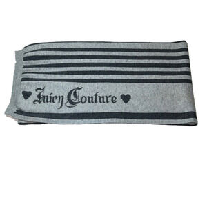 JUICY COUTURE Vintage Light & Dark Gray Part Cashmere Scarf